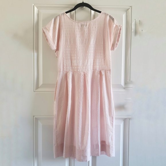PEYTON & PARKER Blush Pink Extended Sleeve Stripe Womens Dress SZ XS - Picture 3 of 16